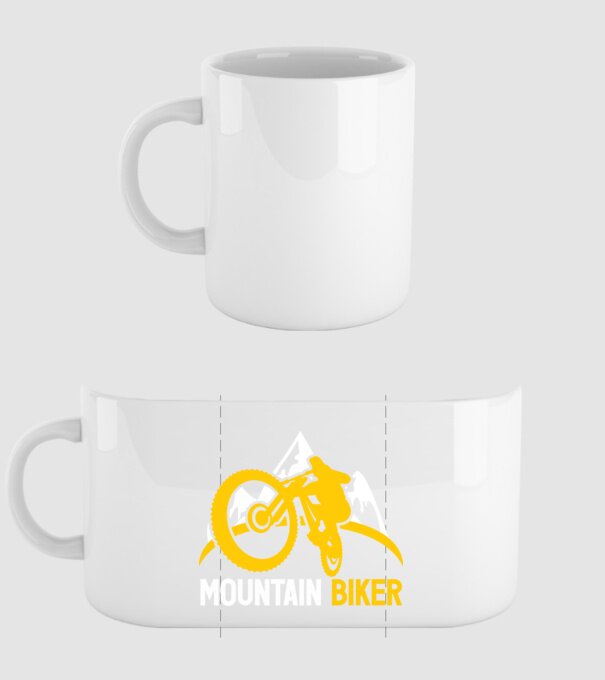 mountain biker model alb pe tricou
