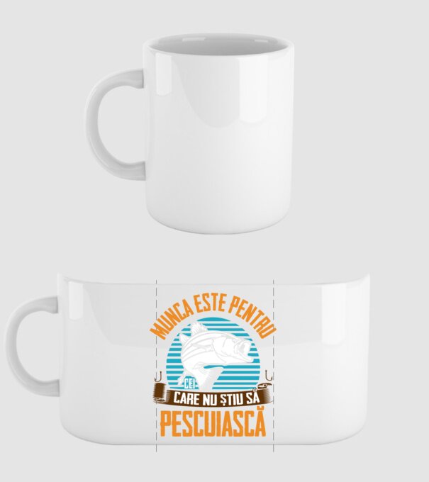 Munca este pentru cei care nu știu pescuiască model alb pe tricou