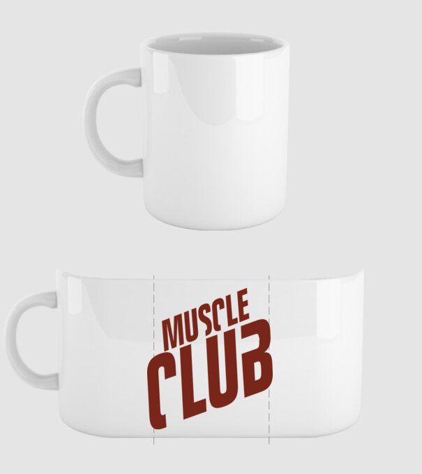 Muscle Club model alb pe tricou