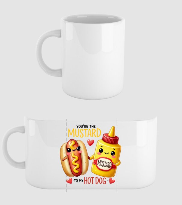 Mustard to my Hot Dog model alb pe tricou