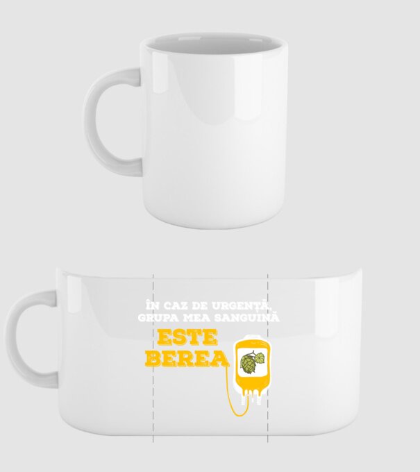 În caz de urgență, grupa mea sanguină este berea model alb pe tricou