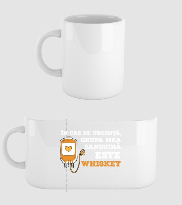 În caz de urgență, grupa mea sanguină este Whiskey model alb pe tricou
