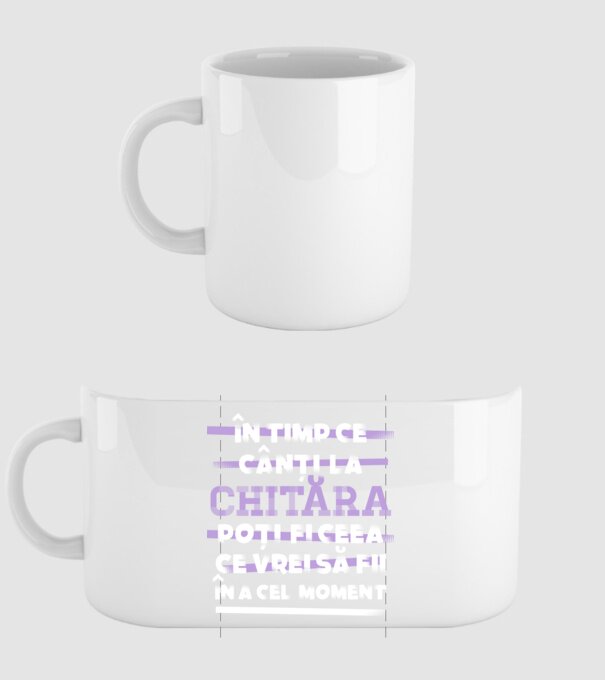 în timp ce cânți la chitară poți fi ceea ce vrei să fii - în acel moment model alb pe tricou