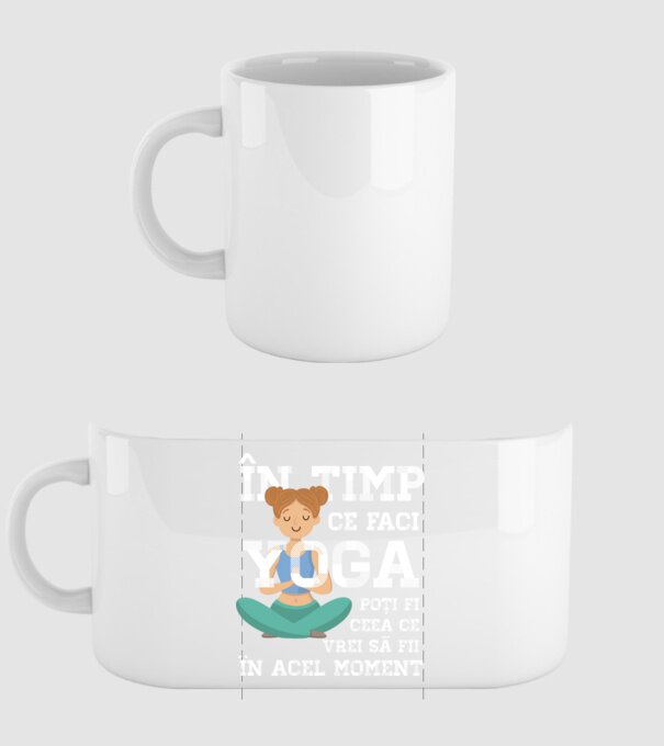 în timp ce faci yoga poți fi ceea ce vrei să fii - în acel moment model alb pe tricou