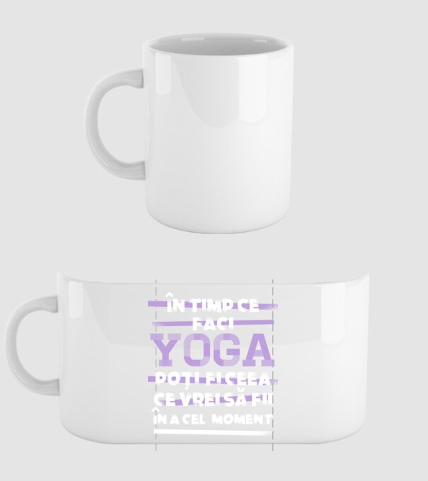 în timp ce faci yoga poți fi ceea ce vrei să fii - în acel moment model alb pe tricou
