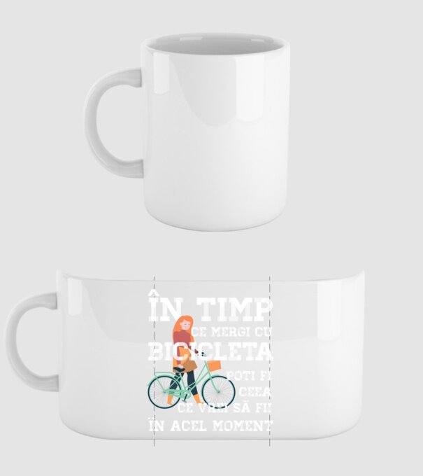 în timp ce mergi cu bicicleta poți fi ceea ce vrei să fii - în acel moment model alb pe tricou
