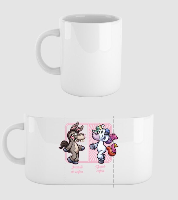 Înainte de cafea model alb pe tricou