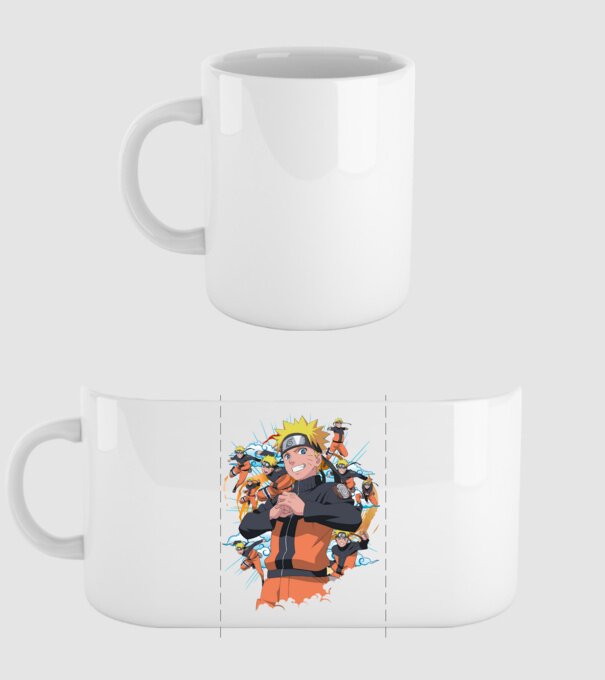 NARUTO model alb pe tricou