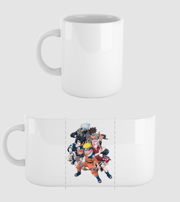 NARUTO model alb pe tricou
