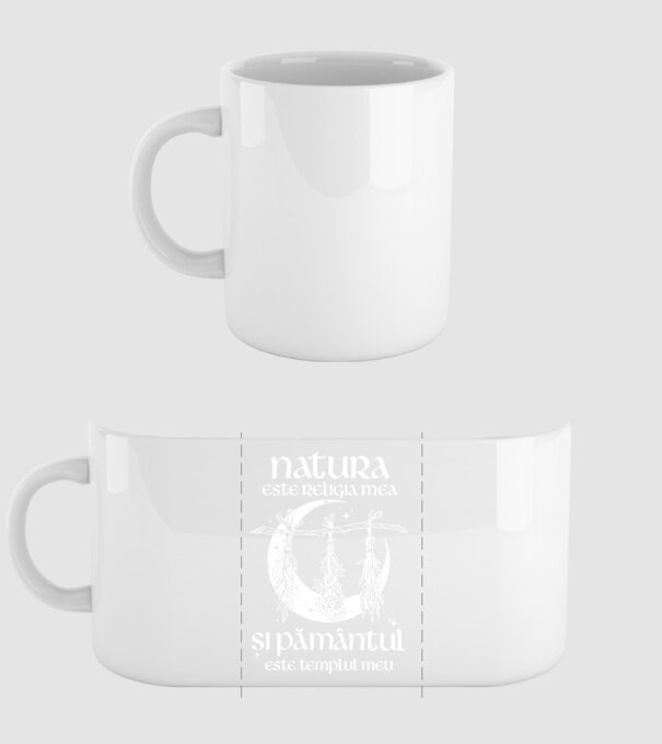 Natura este religia mea model alb pe tricou
