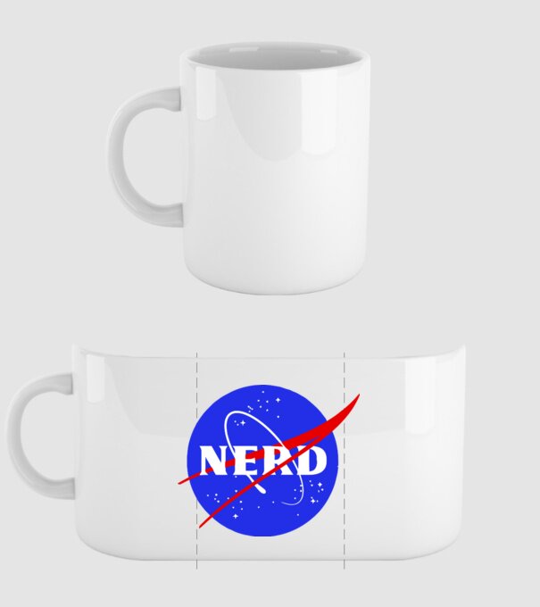 Nerd NASA model alb pe tricou