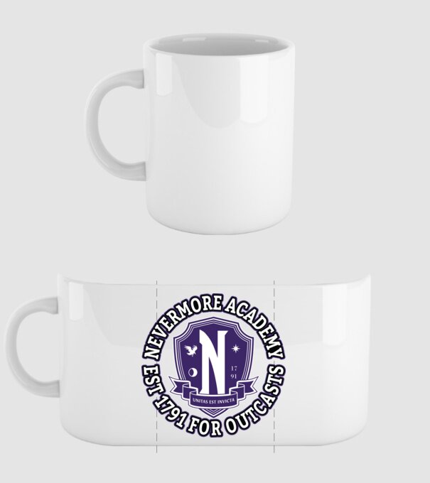 Nevermore academy model alb pe tricou