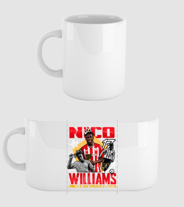 Nico Williams tribute model alb pe tricou