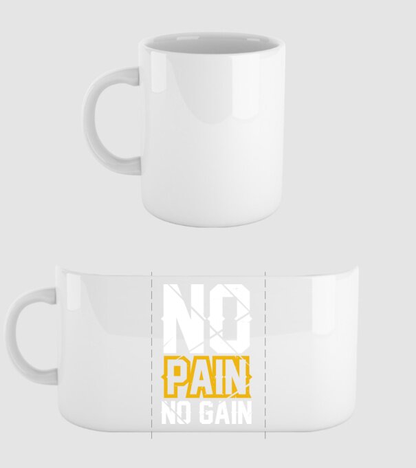 No Pain No Gain model alb pe tricou