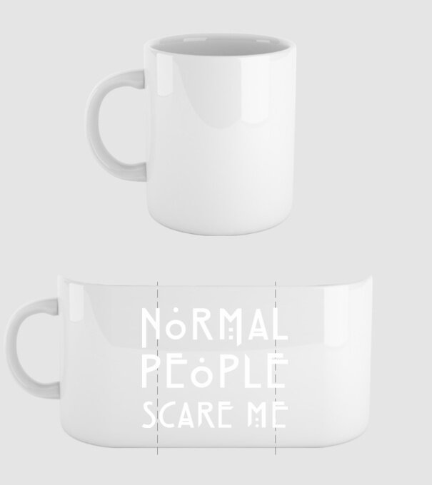 Normal people scare me model alb pe tricou