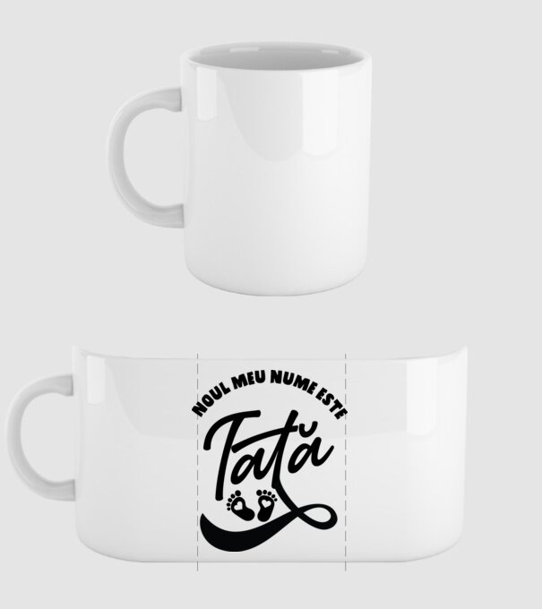 Noul meu nume este Tată model alb pe tricou