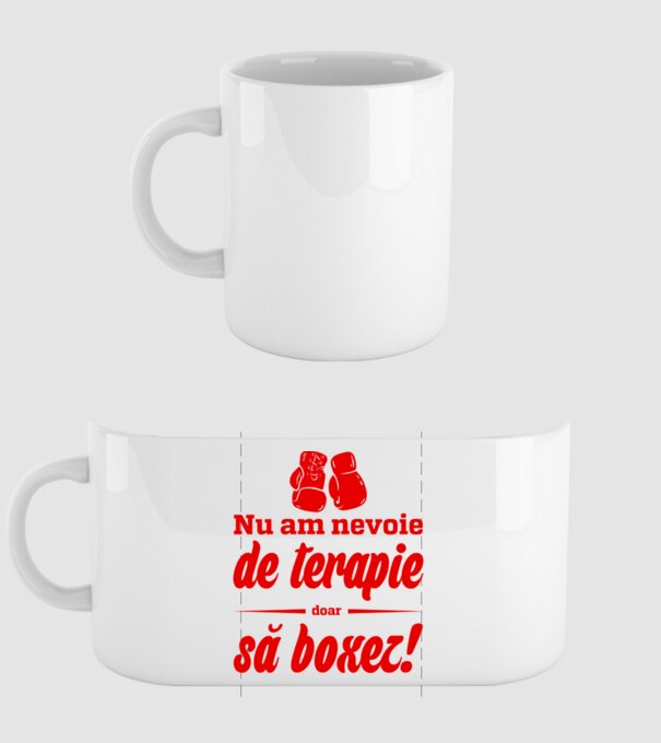 Nu am nevoie de terapie! Doar să boxez. model alb pe tricou