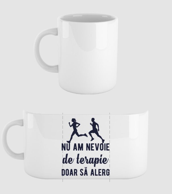 nu am nevoie de terapie, doar să alerg model alb pe tricou