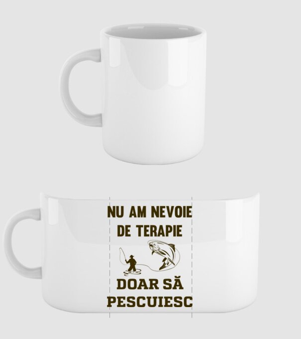 Nu am nevoie de terapie, doar să pescuiesc model alb pe tricou
