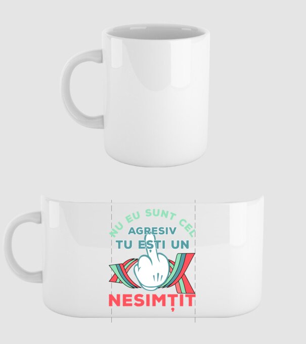 nu eu sunt cel agresiv, tu ești un nesimțit model alb pe tricou