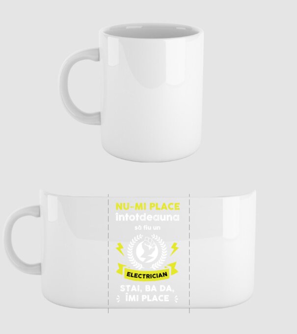 nu-mi place întotdeauna să fiu un electrician, stai, ba da, îmi place D2177121 model alb pe tricou