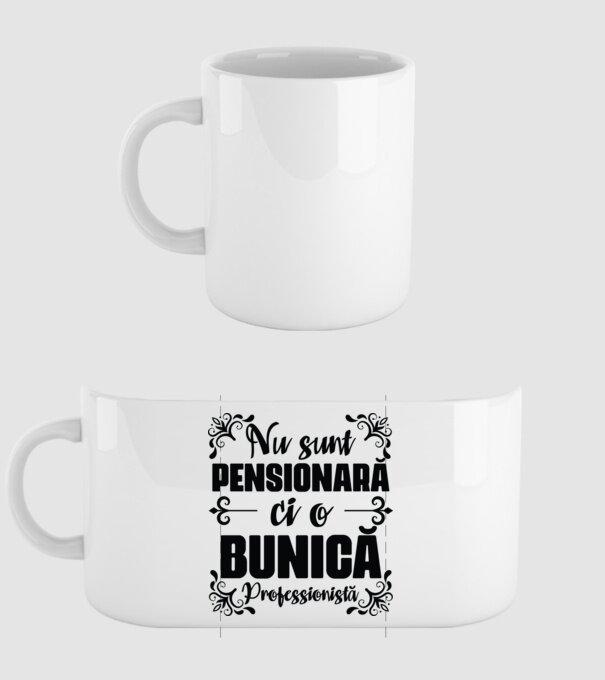 Nu sunt_ pensionară, ci o bunică profesionistă model alb pe tricou
