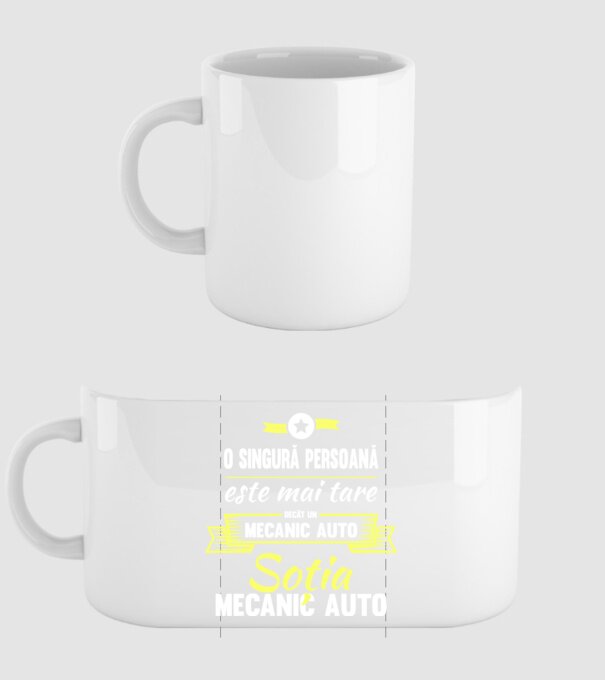 O singură persoană este mai tare decât un mecanic auto, soția mecanicului auto model alb pe tricou