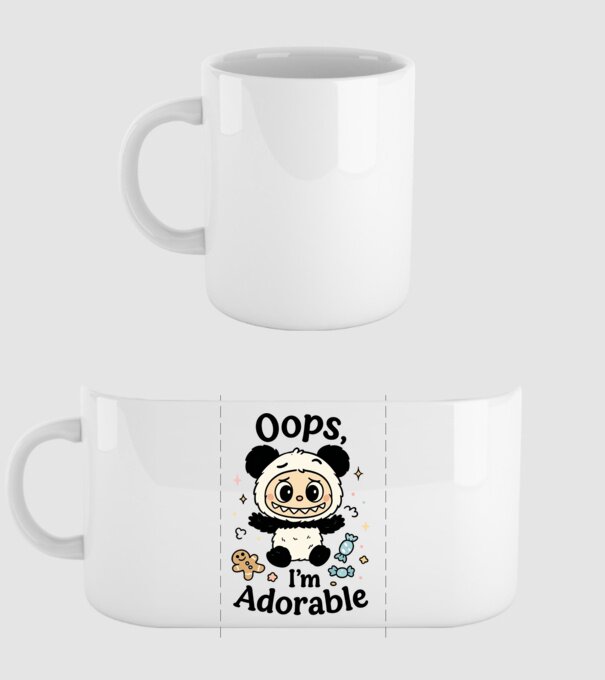 Oops, I'm adorable model alb pe tricou
