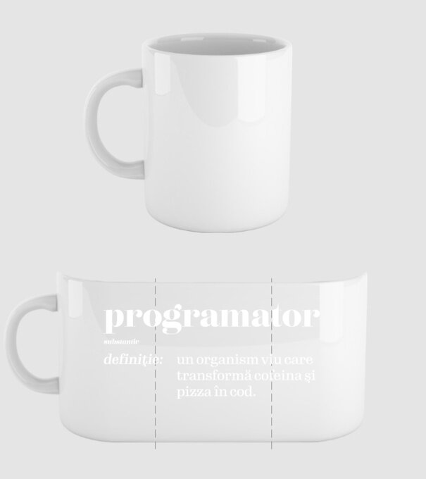 programator - substantiv model alb pe tricou