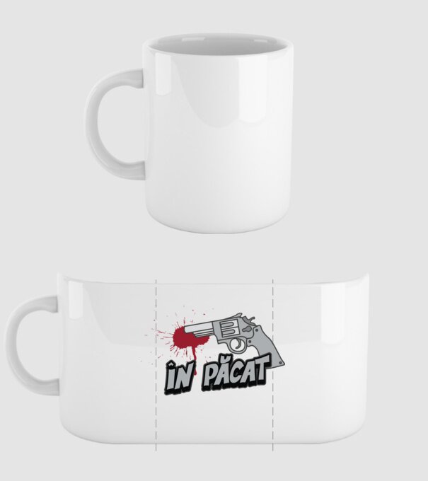 în păcat model alb pe tricou