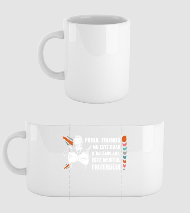 părul frumos nu este doar o întâmplare, este meritul frizerului model alb pe tricou