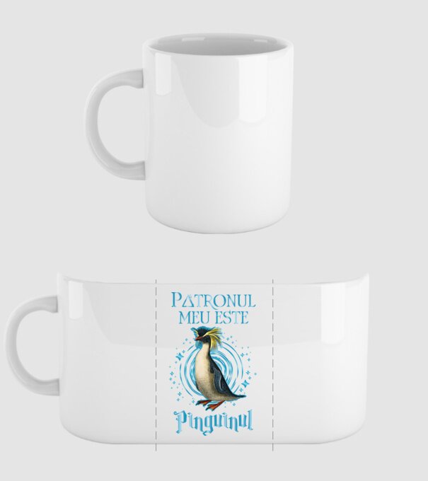Patronul meu este PINGUINUL model alb pe tricou