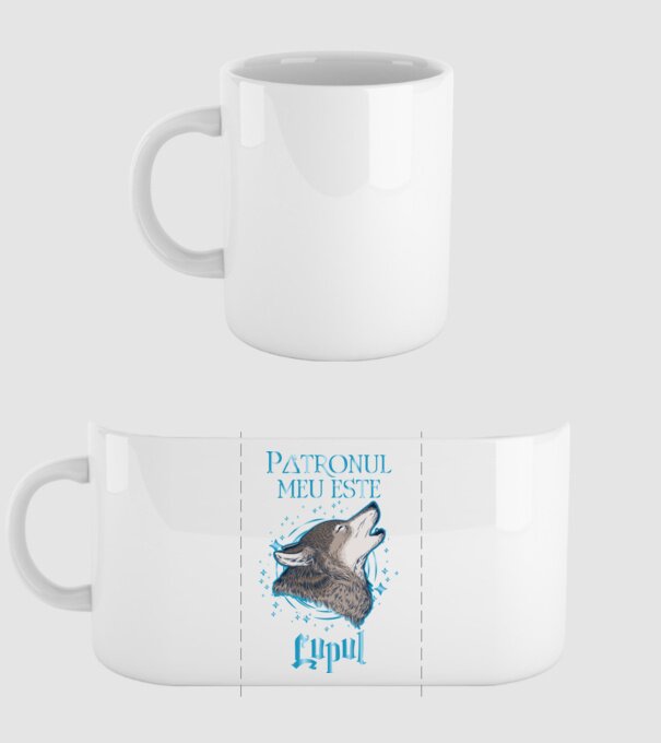 Patronul meu este LUPUL model alb pe tricou