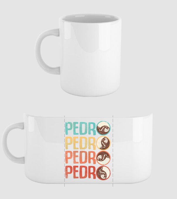 Pedro Pedro retro model alb pe tricou