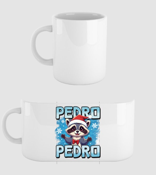 Pedro pedro retro xmas model alb pe tricou