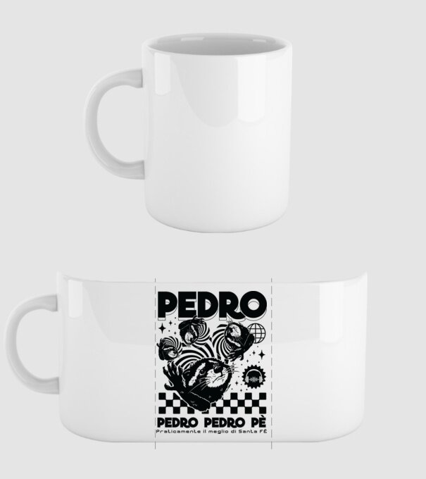 Pedro techno model alb pe tricou
