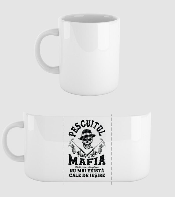 Pescuitul este ca mafia, odată ce te-ai implicat, nu mai există cale de ieșire model alb pe tricou