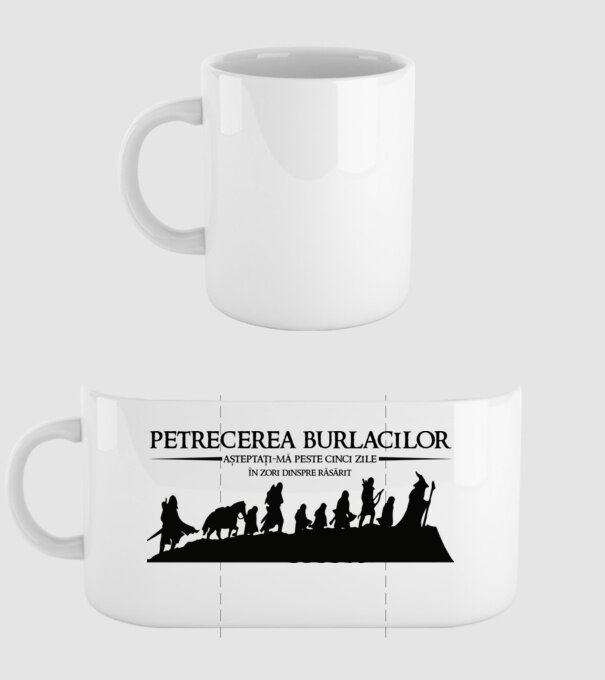 petrecerea burlacilor - așteptați-mă peste cinci zile - în zori dinspre răsărit model alb pe tricou