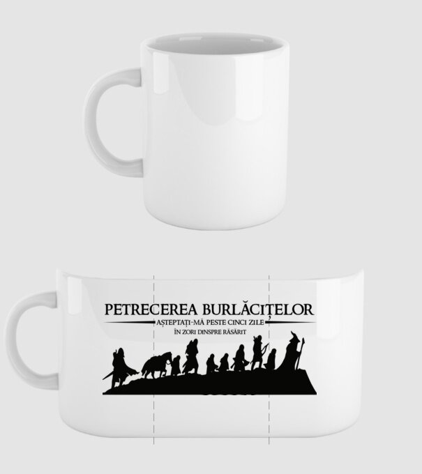 petrecerea burlăcițelor - așteptați-mă peste cinci zile - în zori dinspre răsărit model alb pe tricou