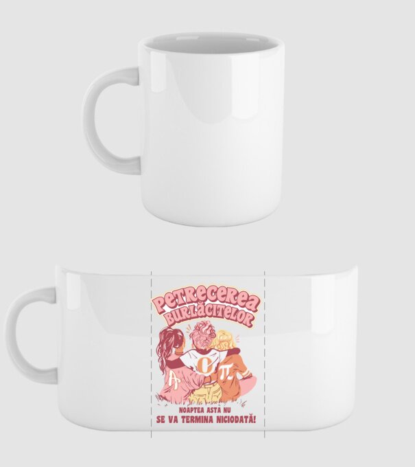 petrecerea burlăcitelor - noaptea asta nu se va termina niciodată! model alb pe tricou