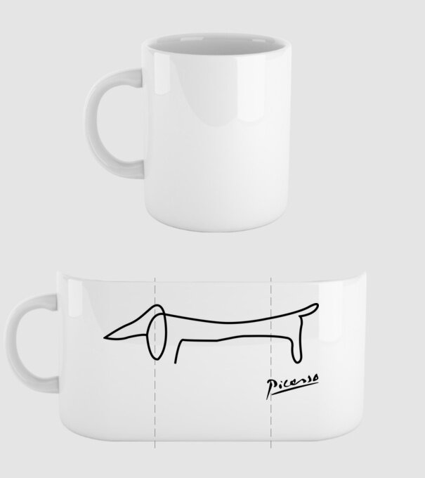Picasso model alb pe tricou