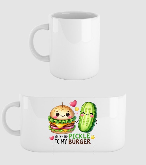 Pickle to my Burger model alb pe tricou