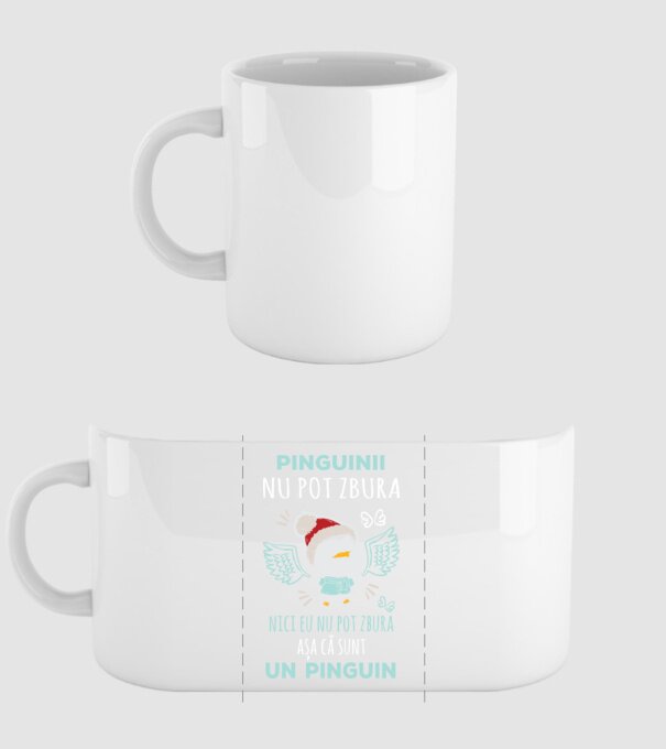 pinguinii nu pot zbura, nici eu nu pot zbura, așa că sunt un pinguin model alb pe tricou