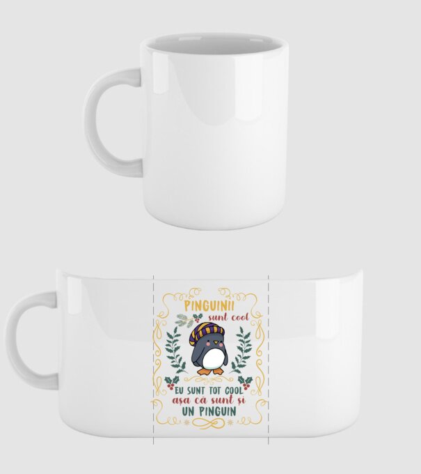 pinguinii sunt cool, eu sunt tot cool așa că sunt și un pinguin model alb pe tricou