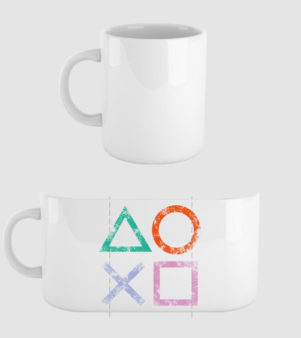 PlayStation icon model alb pe tricou