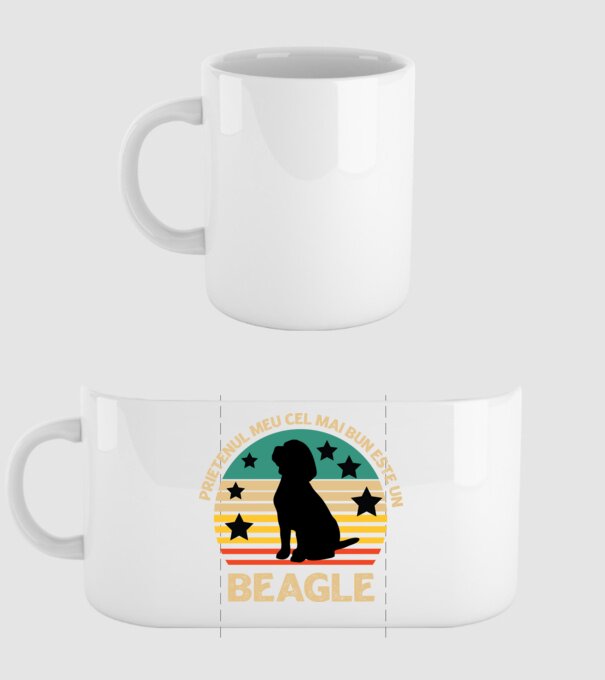 Prietenul meu cel mai bun este un beagle model alb pe tricou