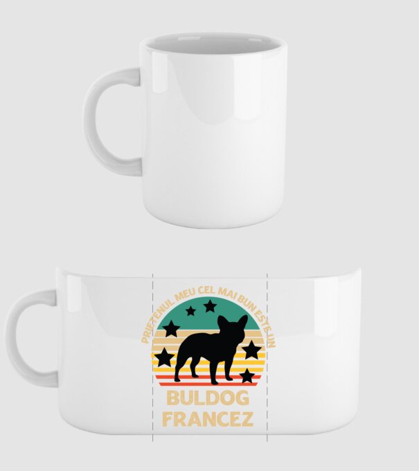 Prietenul meu cel mai bun este un buldog francez model alb pe tricou