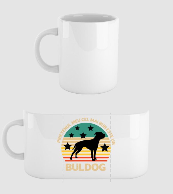 Prietenul meu cel mai bun este un buldog model alb pe tricou
