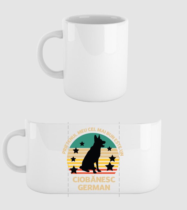 Prietenul meu cel mai bun este un ciobănesc german model alb pe tricou