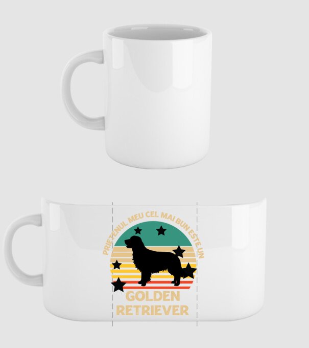 Prietenul meu cel mai bun este un golden retriever model alb pe tricou